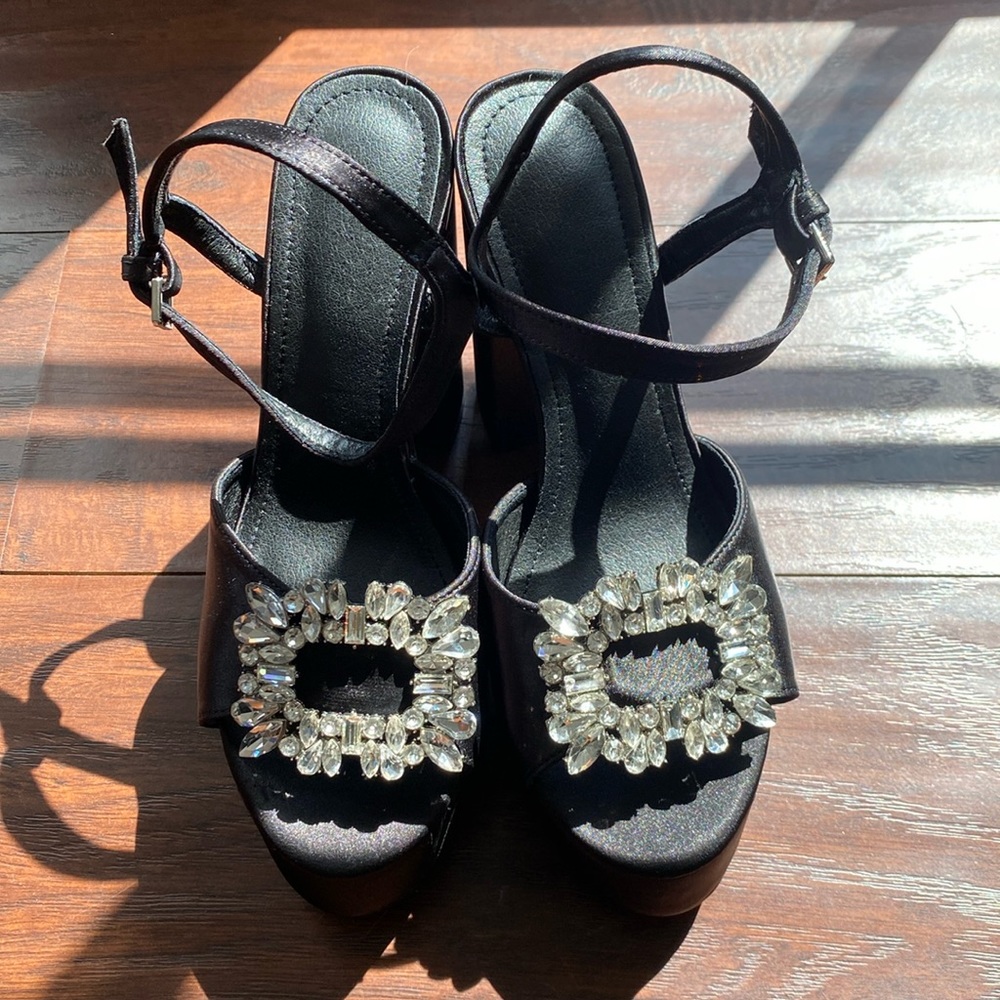 Black platform heels, size 6/36